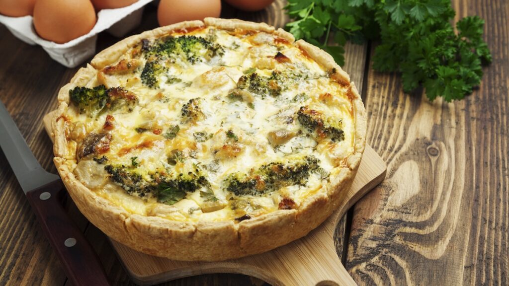 Quiche brocoli jambon et chèvre